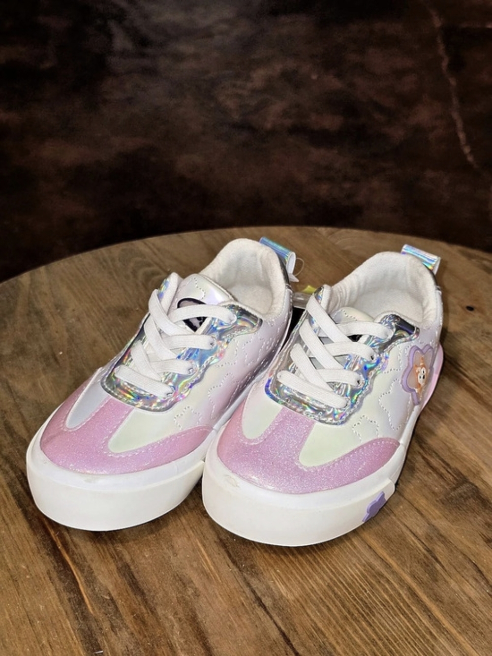 Ground Up Bluey & Bingo Girls Court Sneakers Toddler Size 7 NWT Pink Glitter
